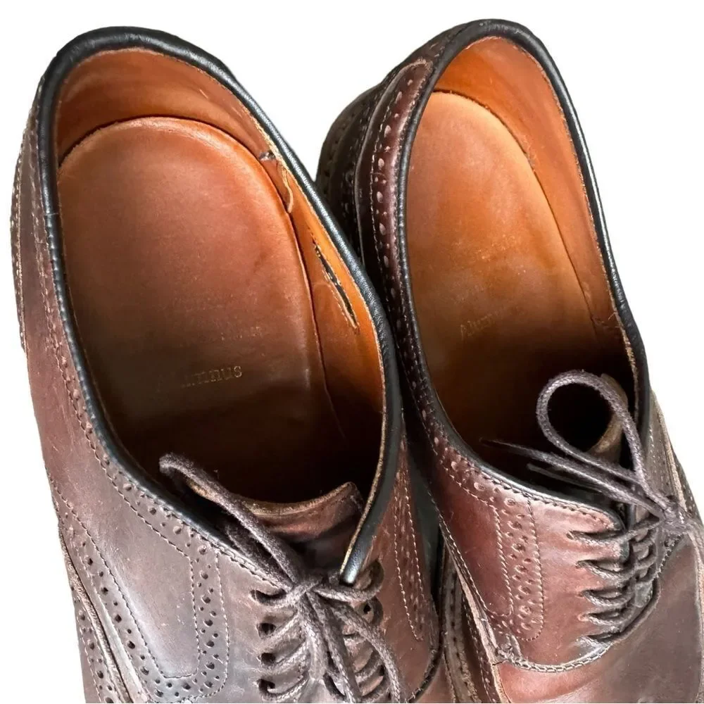 Allen Edmonds Mens Alumnus Wingtip Oxfords Leather Brown 9.5